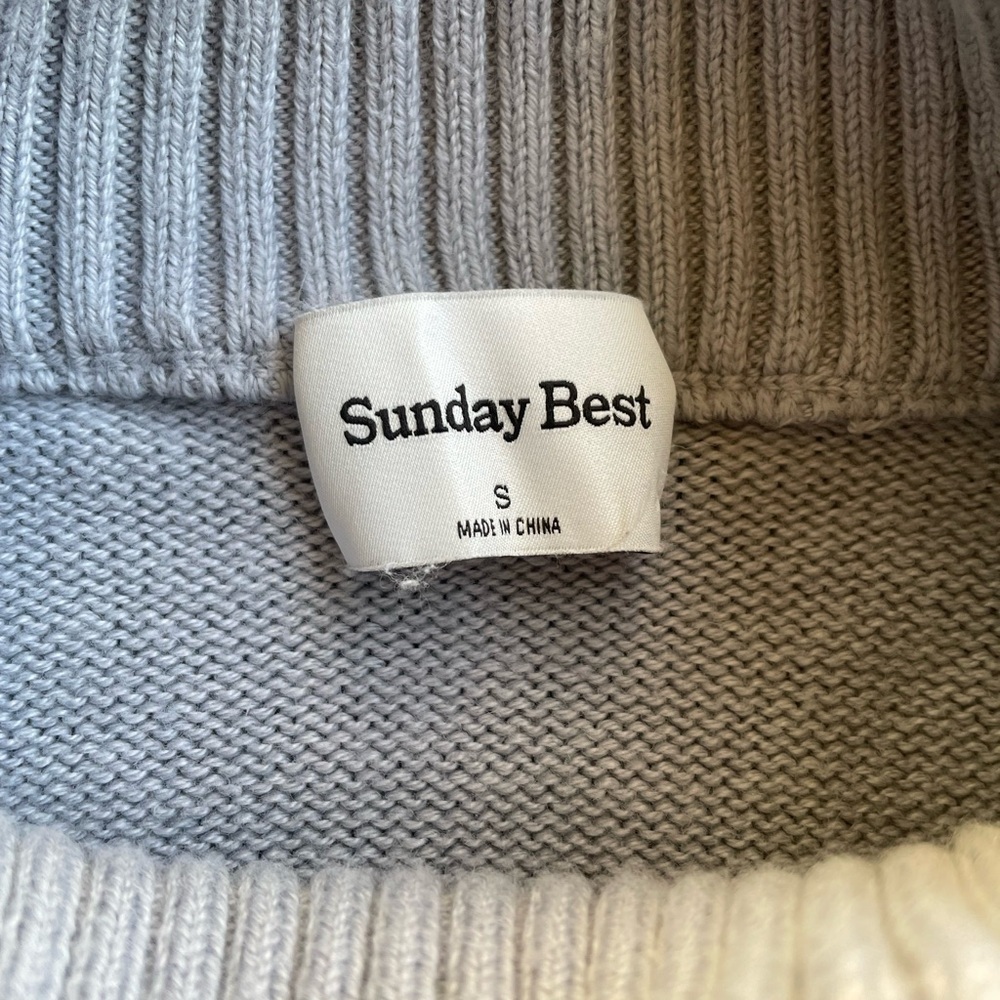 Sunday Best Aritzia Gray Cropped Mock Neck Sweater Small Cotton Cashmere - Picture 4 of 6